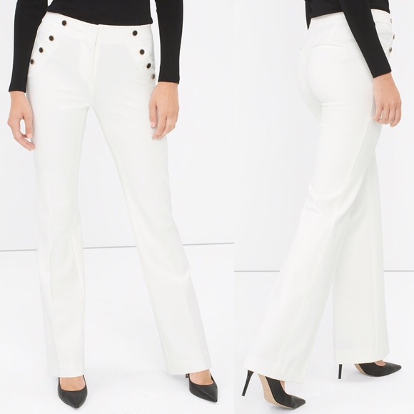 White House Black Market Pants - WHBM✨NWT✨Ponte Maritime Flare Nautical Pants